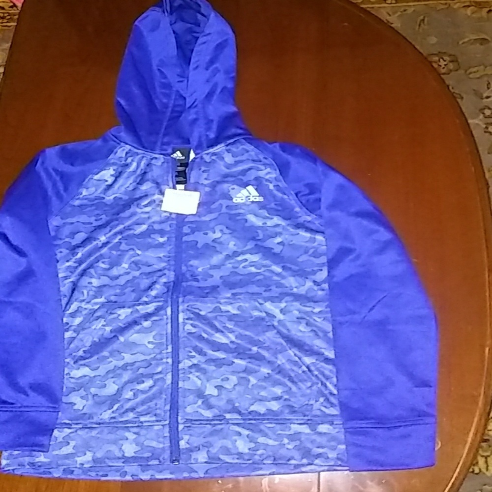 Boys blue hoodie size 10-12 Adidas new